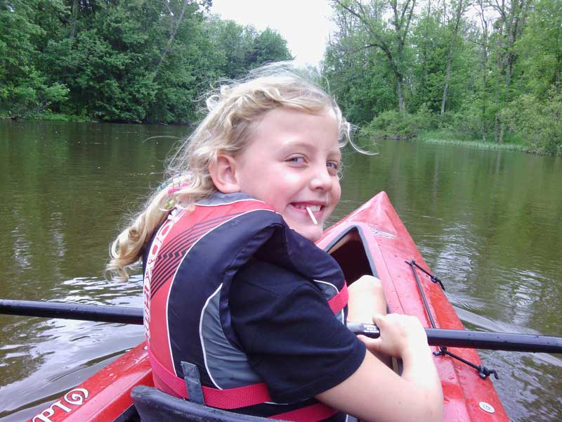 reesey paddling the betsie